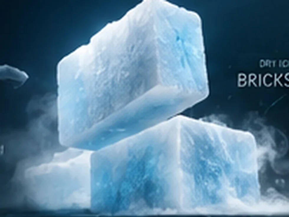 Dry ice bricks with cold vapor
